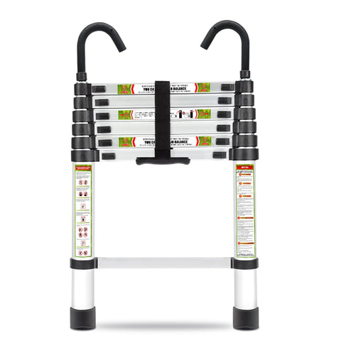 RIKADE Telescopic Ladder shows a stable indoor stance for safe reaching tasks.