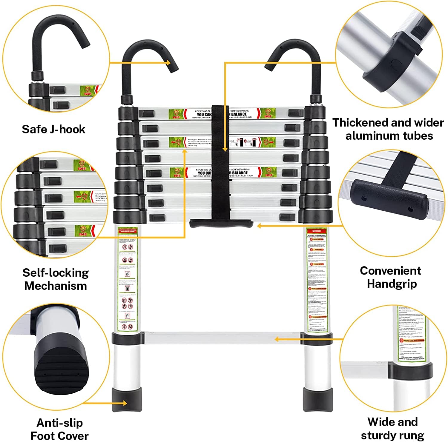 RIKADE ladder top hooks illustrate enhanced safety and versatile placement.