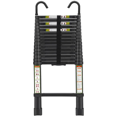 RIKADE telescoping ladder with a stable hook for secure indoor tasks