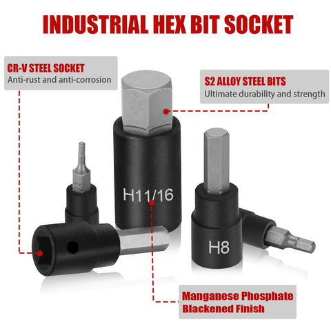 RIMKOLO S2 alloy steel hex socket tip close-up showing precision machining