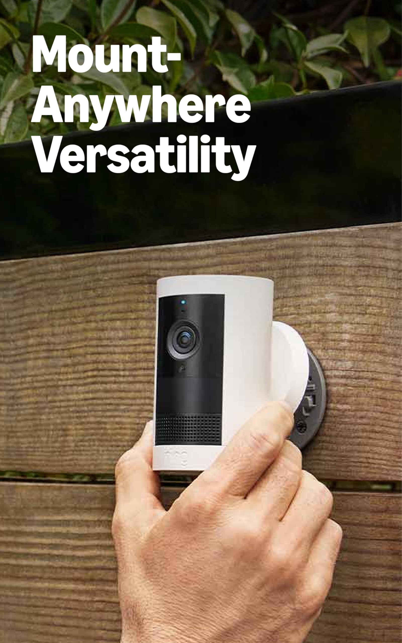 Ring Outdoor Cam Plus runs on battery for cordless, versatile setup.