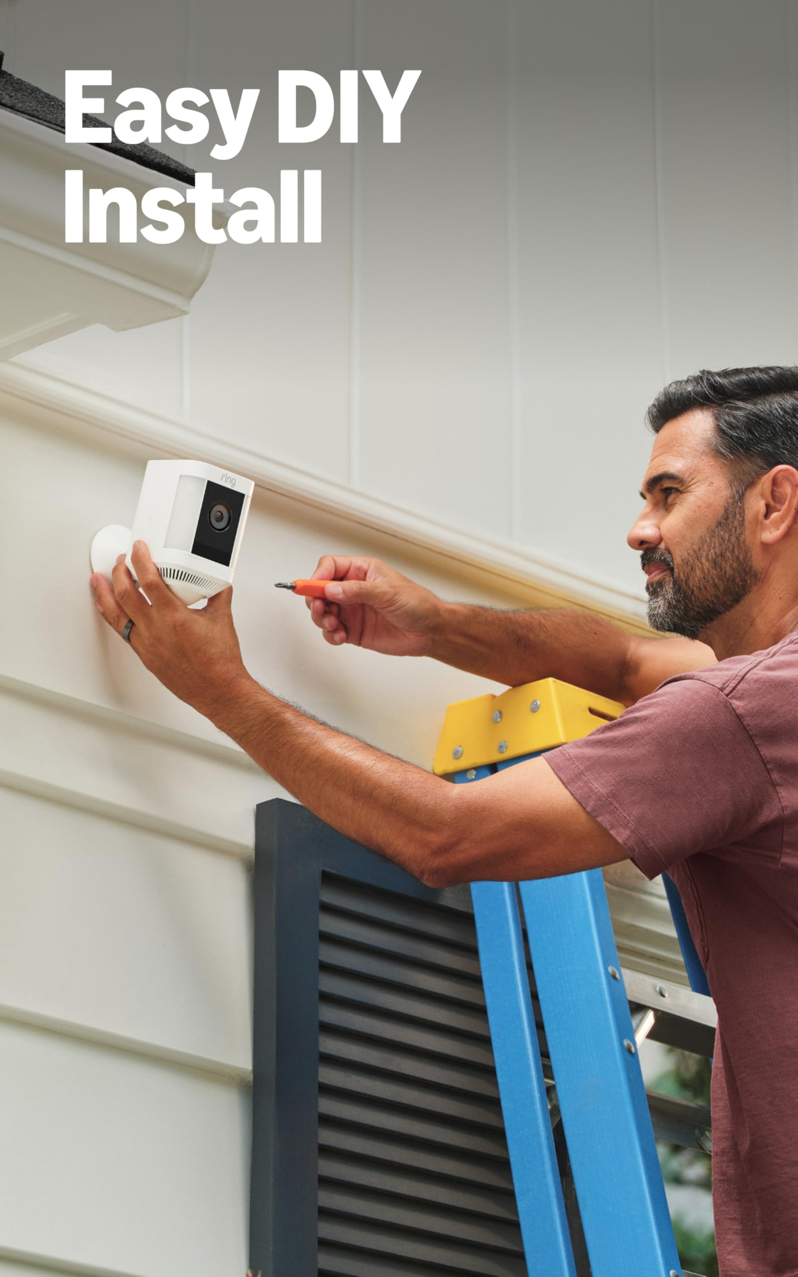Ring Spotlight Cam Plus Battery security siren helps deter intruders