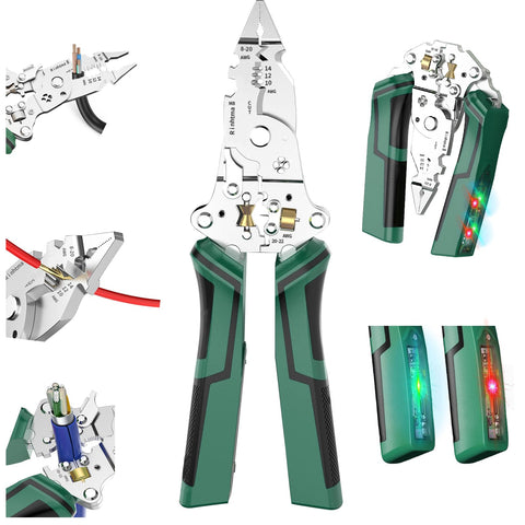 Rinhtma 14-in-1 wire stripper front view with ergonomic grip for fast field work