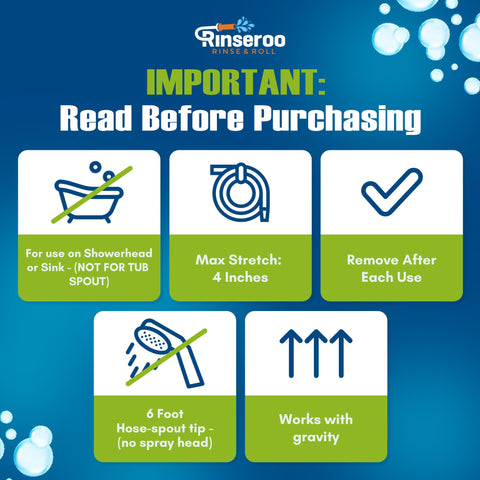 Rinseroo converts fixed showers into a handheld sprayer in seconds.