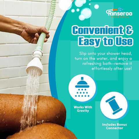 Rinseroo no-install shower hose upgrades any shower quickly