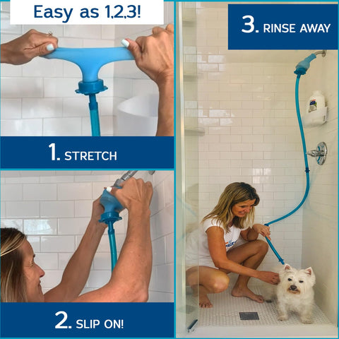 Rinseroo is ideal for pet baths, making washing quicker.