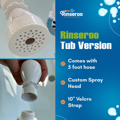 Rinseroo portable no-install hose works with diverters for quick setups.