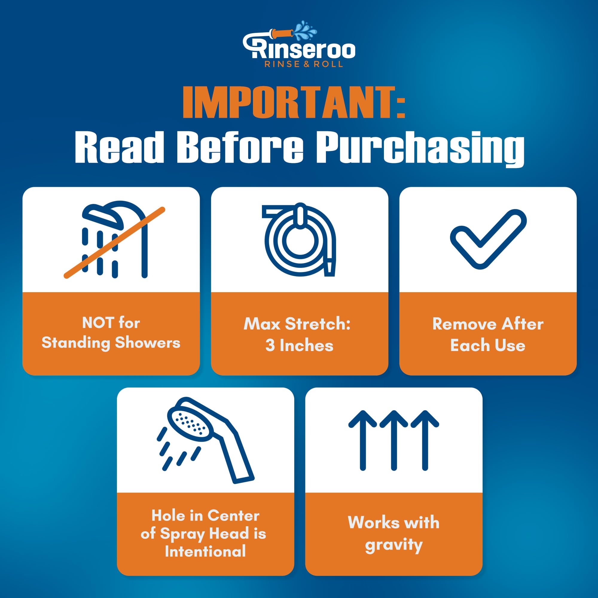 Rinseroo universal fit up to 3-inch spouts for versatile faucet compatibility.