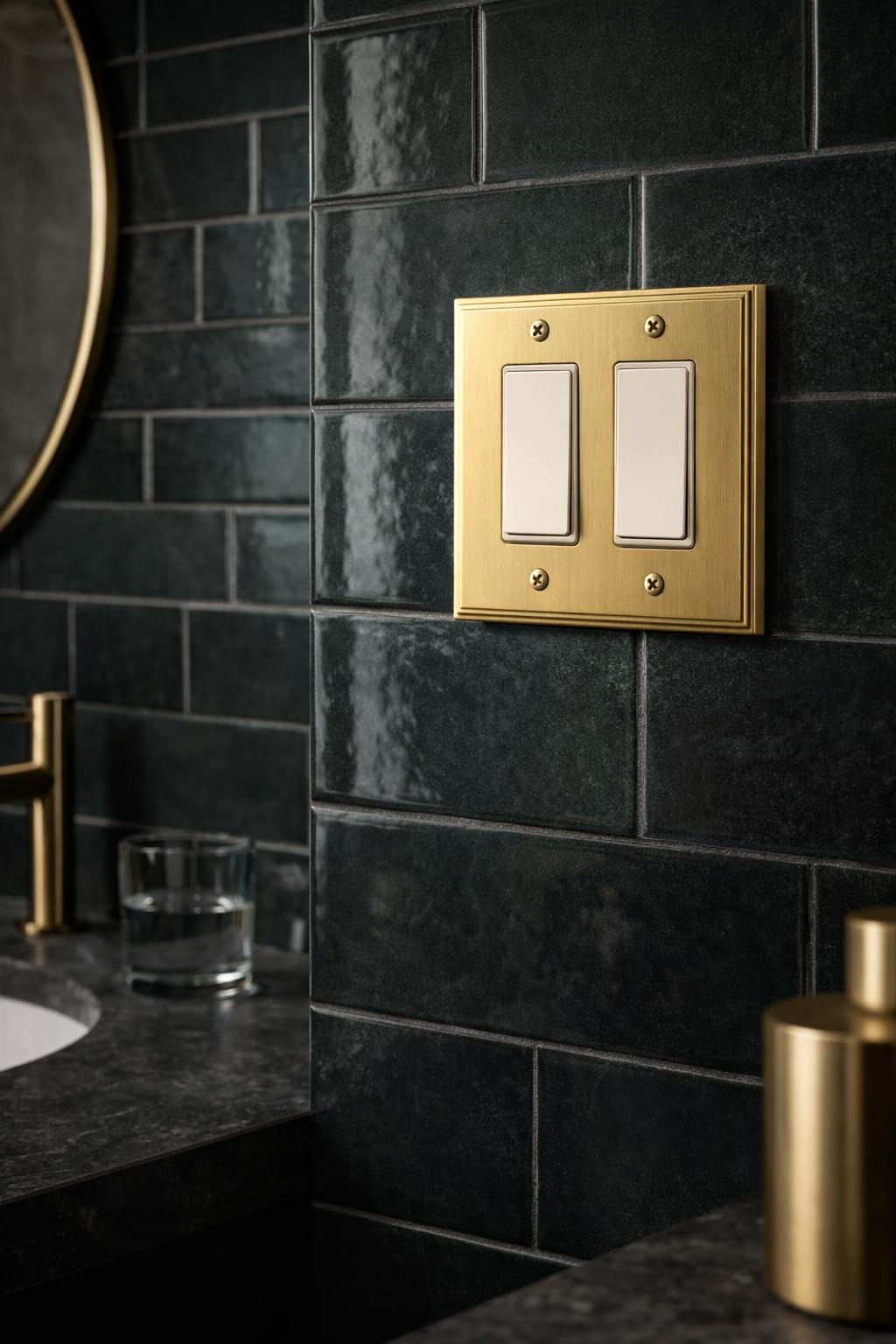 2-gang mounting hardware for Rio Salto BRASS Deco wall plate
