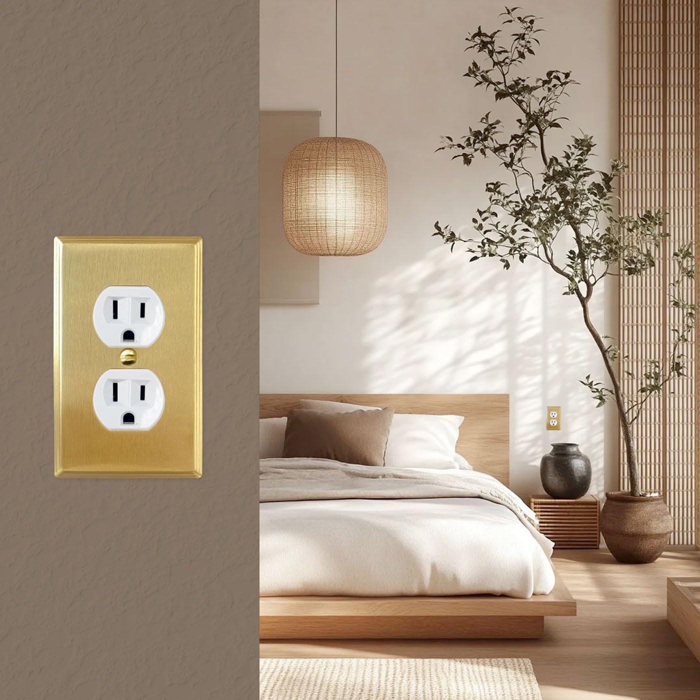 Rio Salto Brushed Gold Deco Plate, side profile, elegant profile and texture.