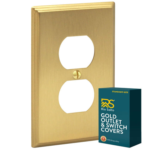 Rio Salto Brass Deco plate front view shows premium brushed brass finish