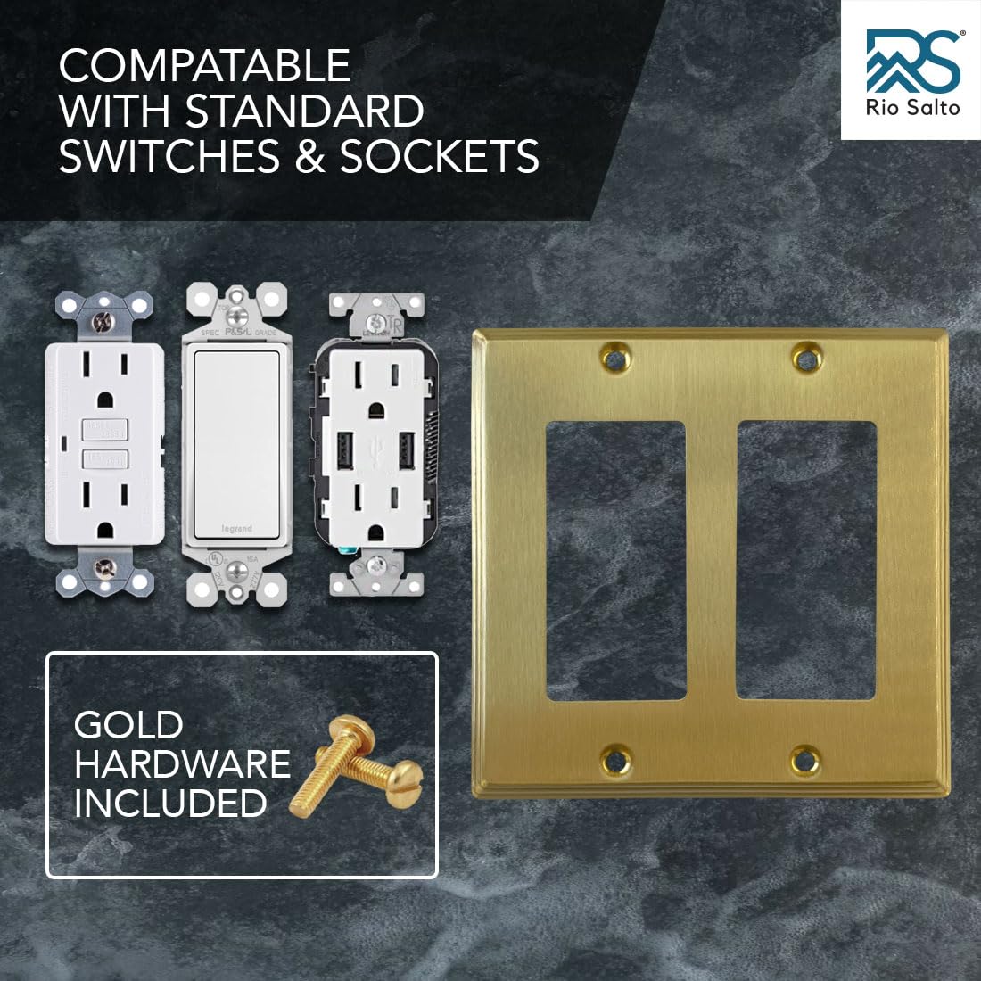 Rio Salto BRASS Deco wall plate suited for office space