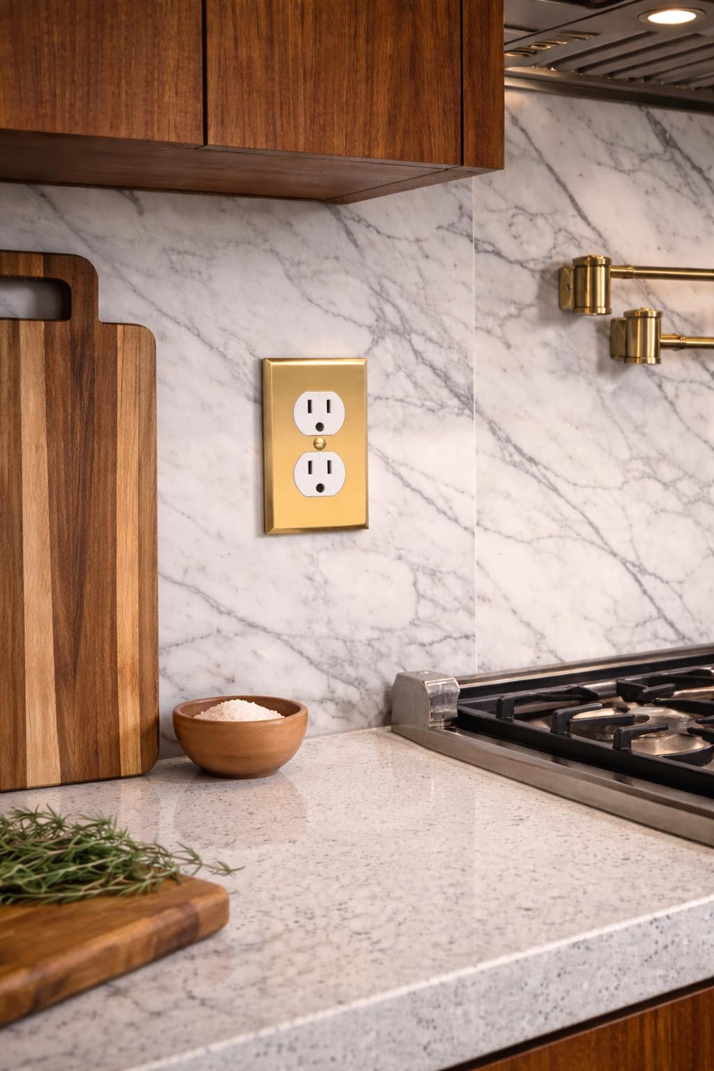 Outlet cover size 4.5 x 2.76 inches for most outlets.