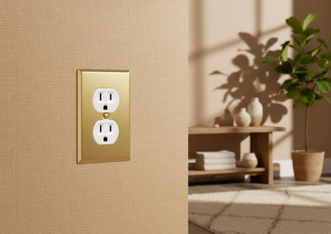 Rio Salto BRASS Signature wall plate screws included for quick installation.