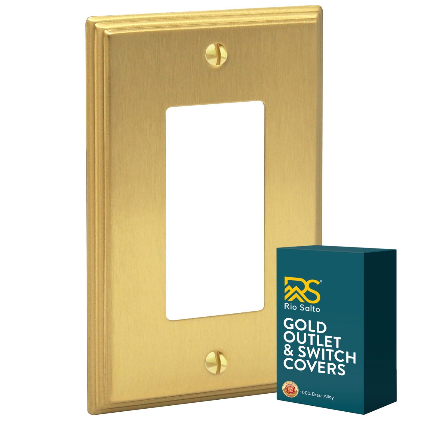 Rio Salto brass wall plate 1-gang enhances modern interiors with quick, stylish upgrades.