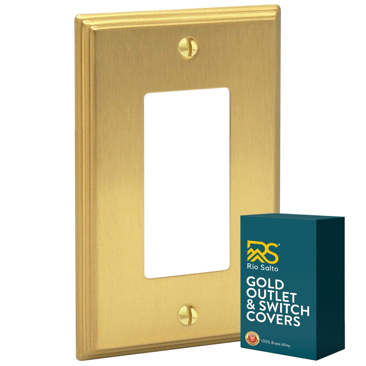 Rio Salto brass wall plate 1-gang enhances modern interiors with quick, stylish upgrades.