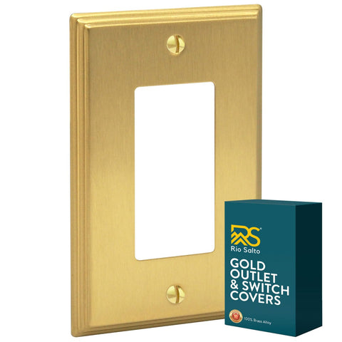 Rio Salto brass wall plate 1-gang enhances modern interiors with quick, stylish upgrades.