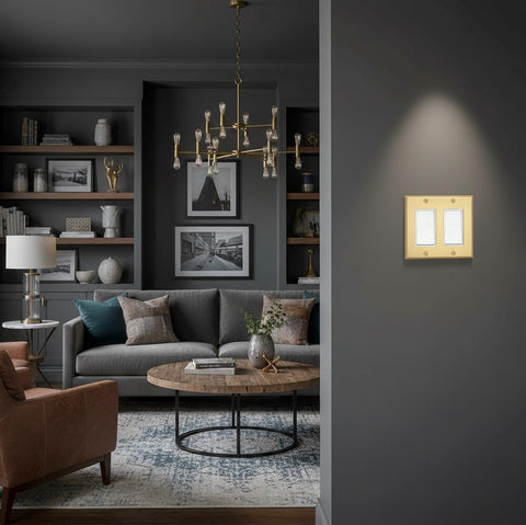 Rio Salto BRASS wall plate enhances interior luxury.