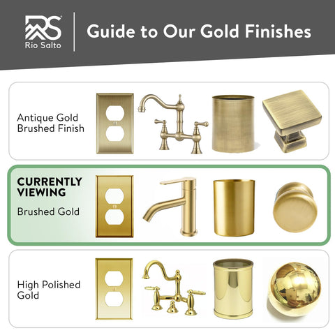 Rio Salto brass wall plate showcases modern design for 1-gang outlets.