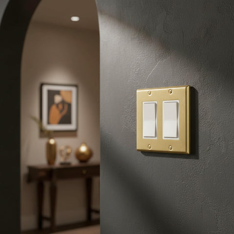 Rio Salto BRASS wall plate with screws included for easy mounting.