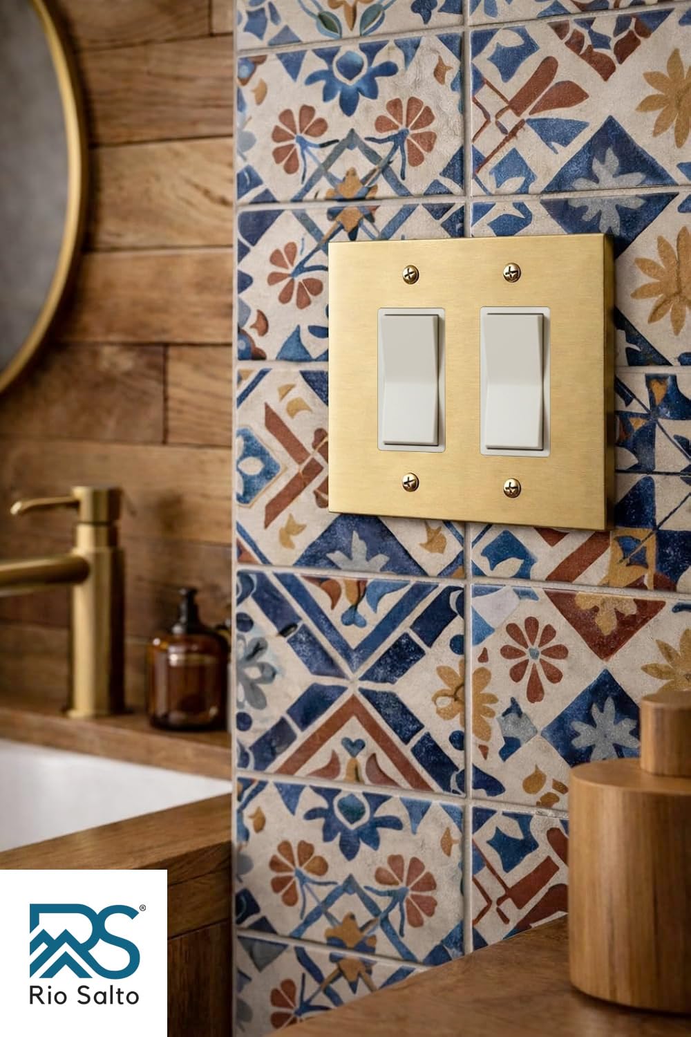 5x5 midsize wall plate from Rio Salto Forge for easy coverage of wall imperfections.