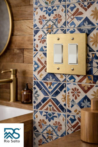 5x5 midsize wall plate from Rio Salto Forge for easy coverage of wall imperfections.