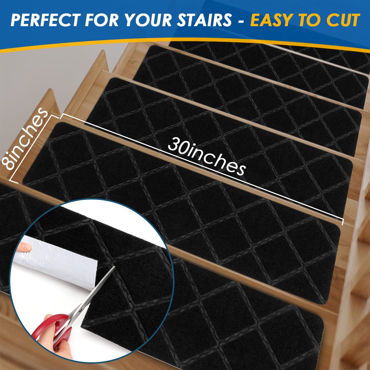 RIOLAND durable stair rugs protect wood steps while fitting modern decor