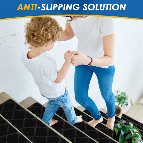 RIOLAND non-slip bottom keeps wooden stairs secure during daily foot traffic
