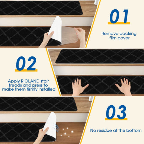 RIOLAND soft surface treads cushion bare feet and reduce noise