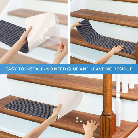 RIOLAND gray treads are stain resistant and easy to clean.