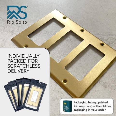 Rio Salto brass wall plate decorator cover adds upscale style.