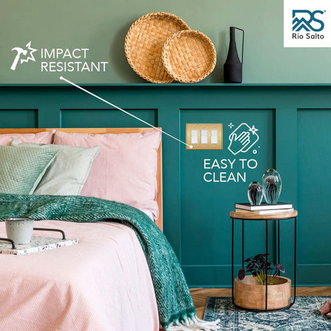 Rio Salto USA-made brass wall plate supports upscale interiors.