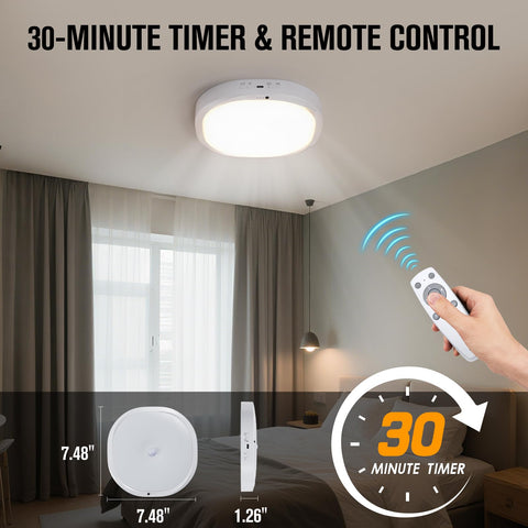 RIRIBEN 10,000mAh battery-powered ceiling light delivers hours of brightness