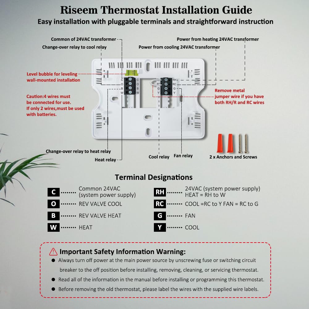 Riseem thermostat showing temperature range and precise +/-1°F control.