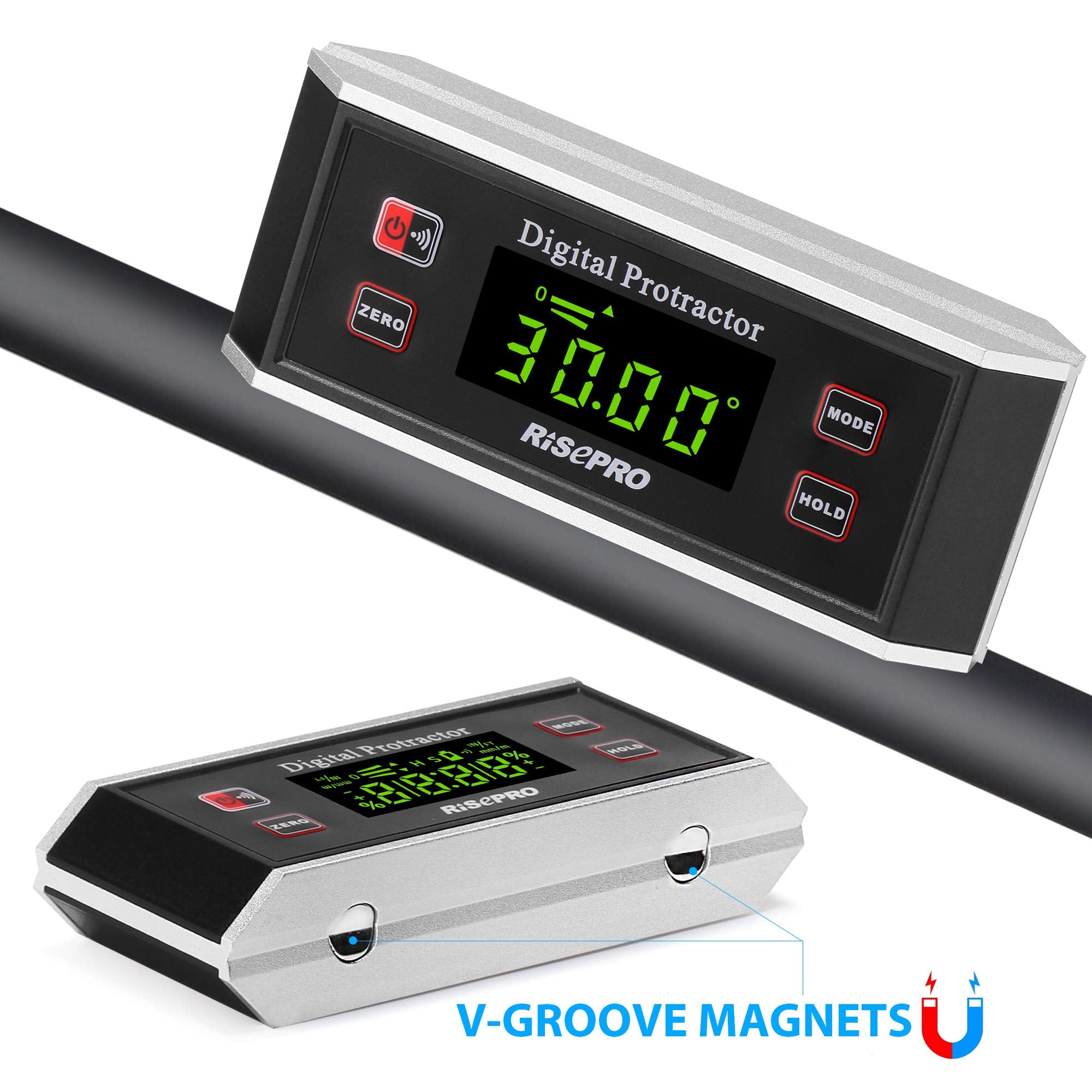 RISEPRO angle conversion table enables simple unit changes during setup