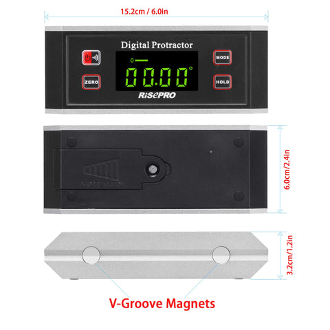RISEPRO digital protractor angle reading for precise quick checks on projects