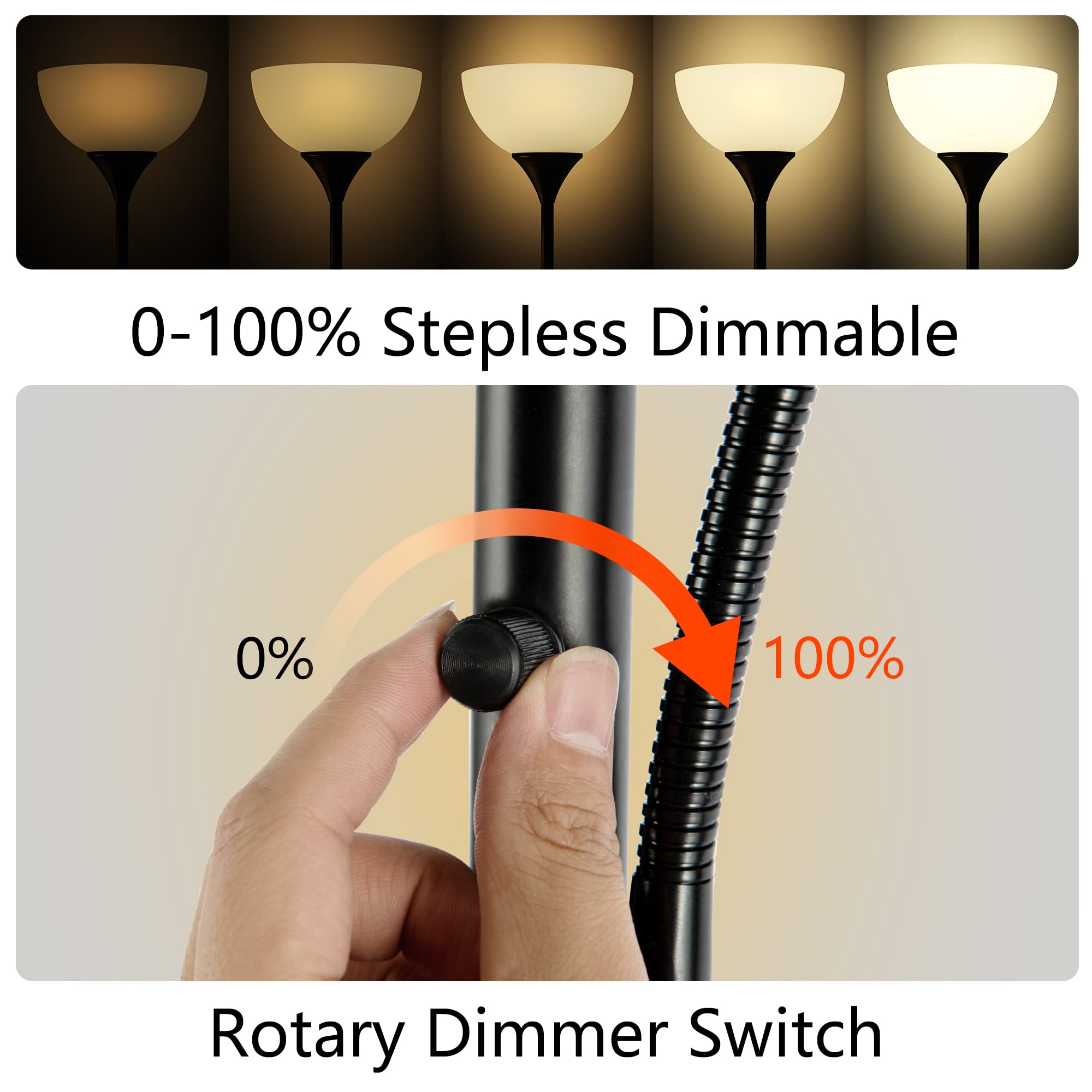 RISLG Floor Lamp gooseneck arms adjust for precise task lighting.