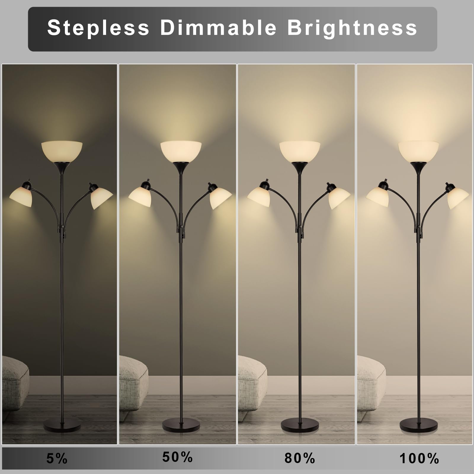 RISLG floor lamp main-side-lights allow targeted illumination for work and study