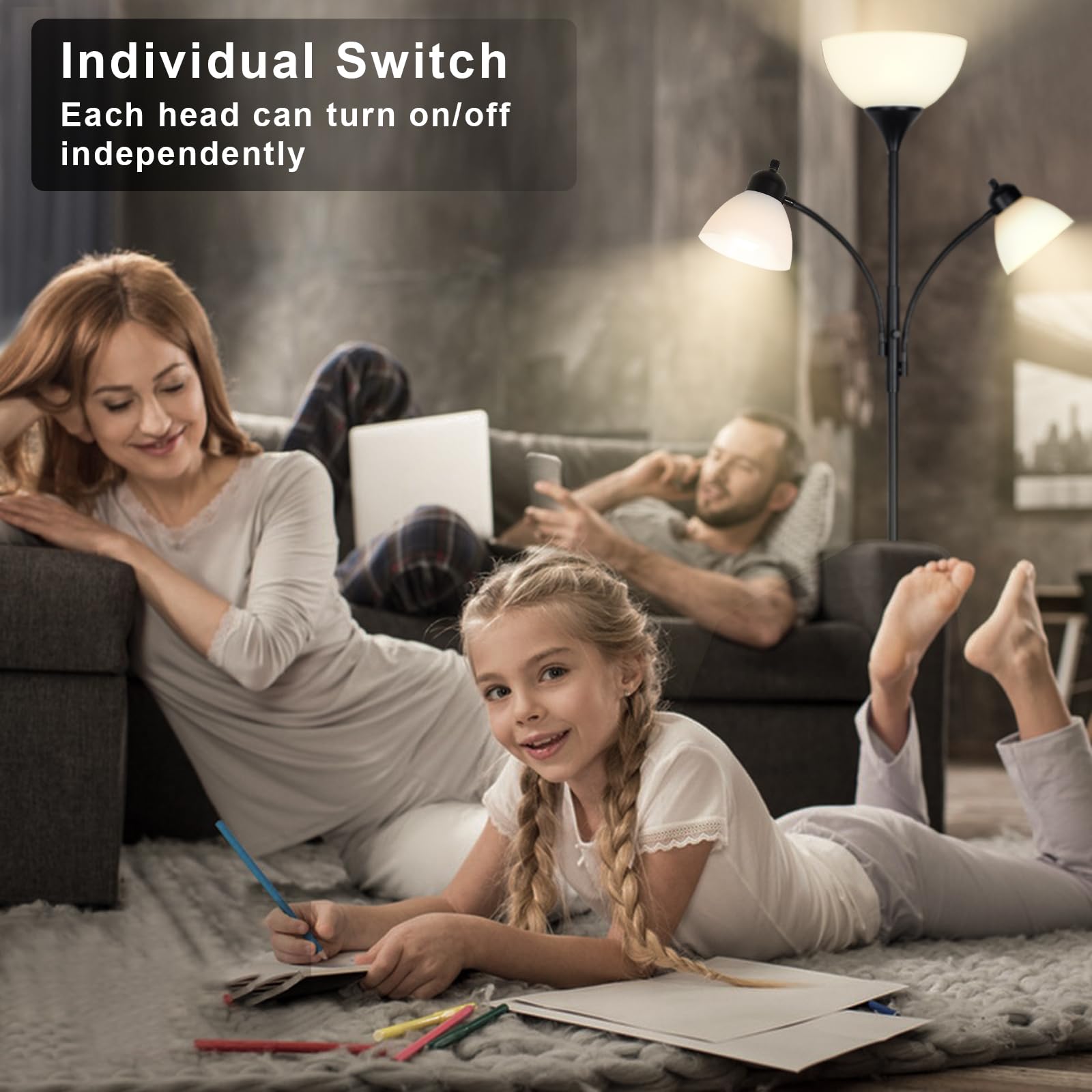 RISLG floor lamp stepless-dimming enables precise brightness for reading