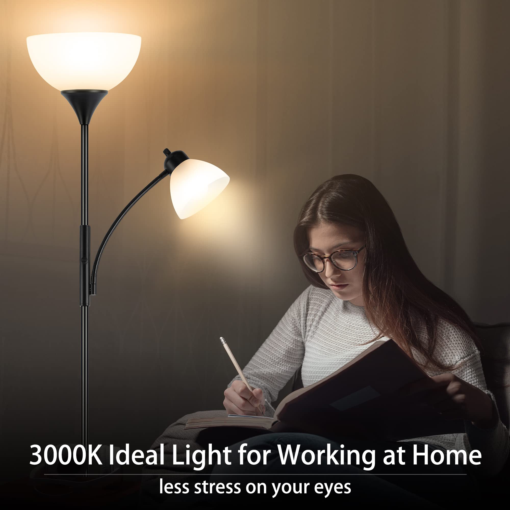 RISLG Floor Lamp shown in a living room setup for ambient illumination.