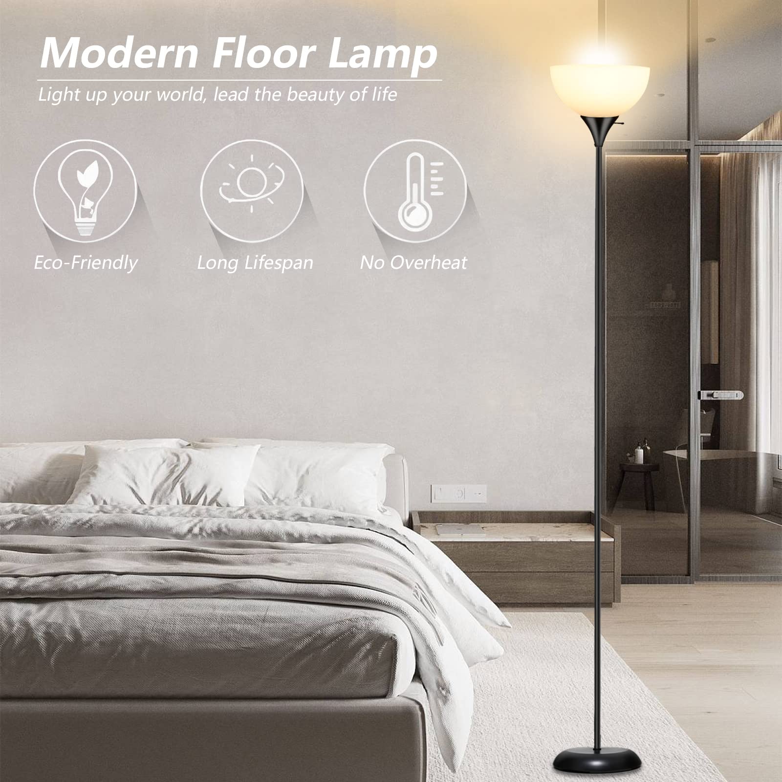 RISLG easy-assembly lamp features a weighted base for stable placement.
