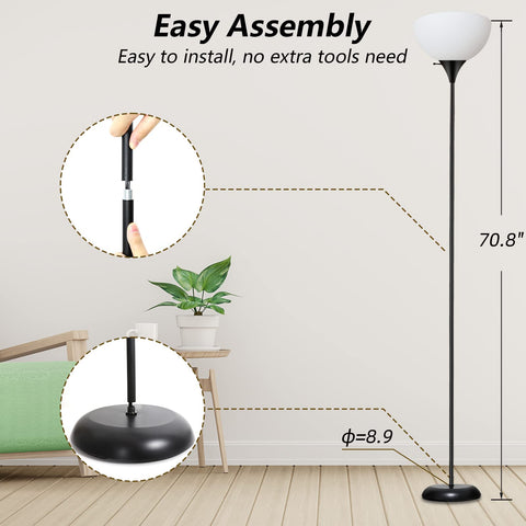 RISLG standing lamp in living room provides gentle, eye-friendly illumination.