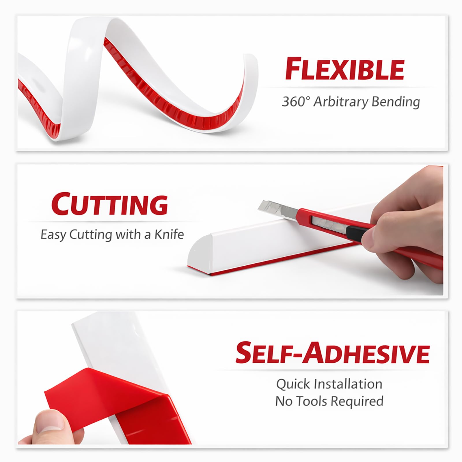 Risunpet countertop wall seam trim delivering a seamless joint.