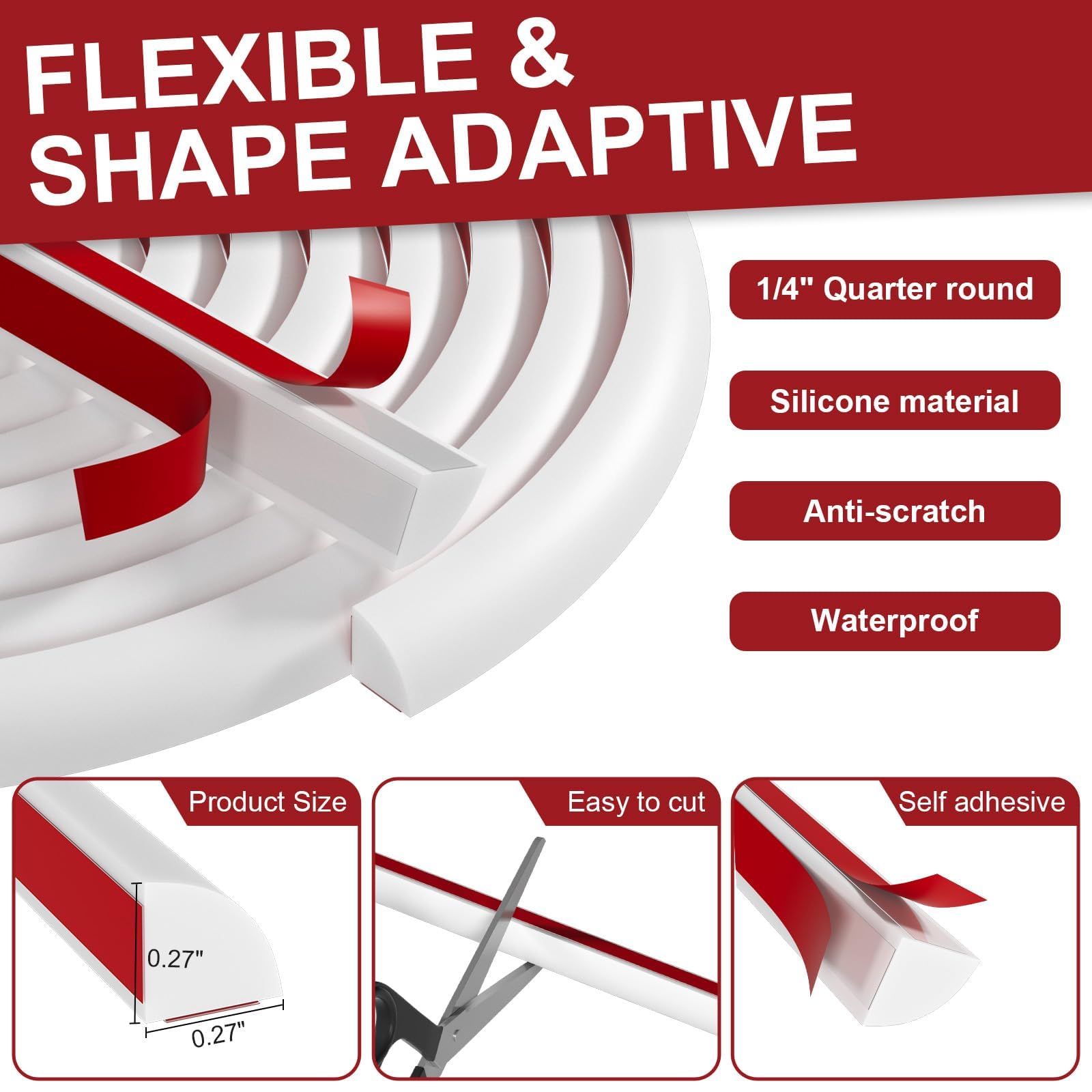 Risunpet desk edge finishing strip defining a tidy workspace.