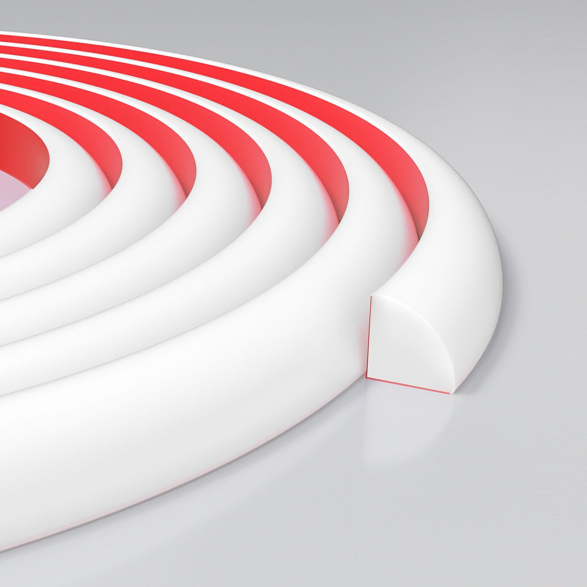 Risunpet quarter round molding close-up showing flexible rubber trim for water resistance.