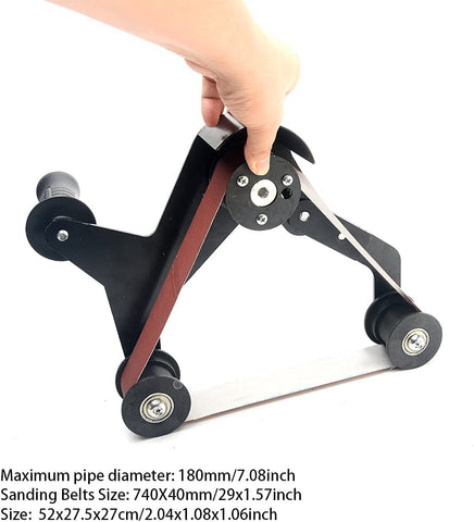 Ritammi guide pulley keeps belt tight for stable sanding
