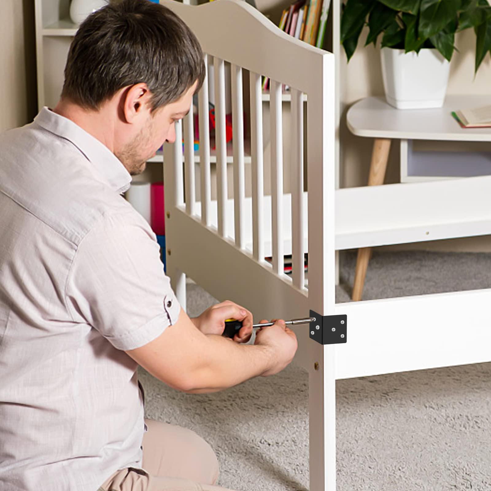 Riuog black metal corner braces are easy to install and conceal screws