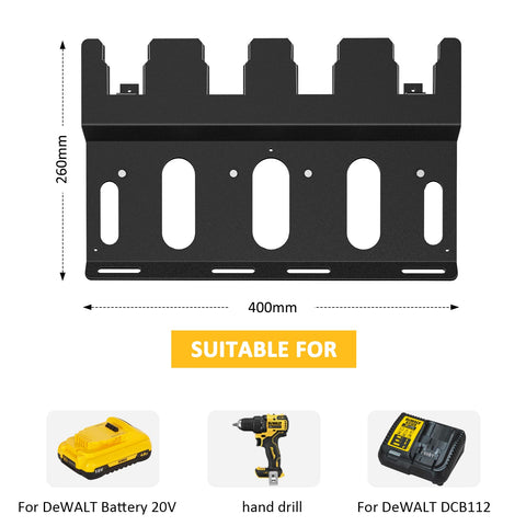 Riuog Dewalt wall mount side view highlights compact, accessible storage in sheds and garages.