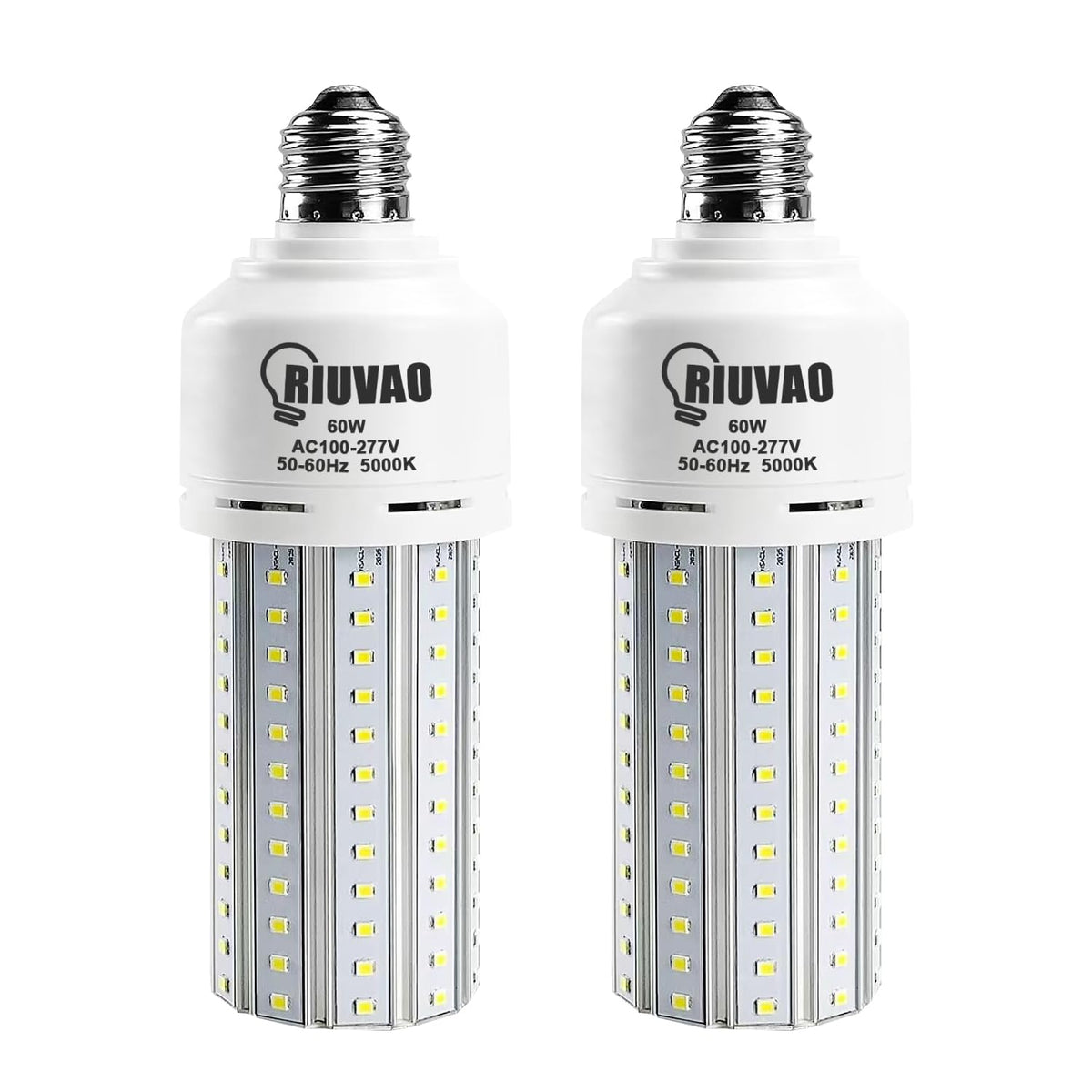 RIUVAO 2-pack LED corn bulbs in packaging for easy upgrade