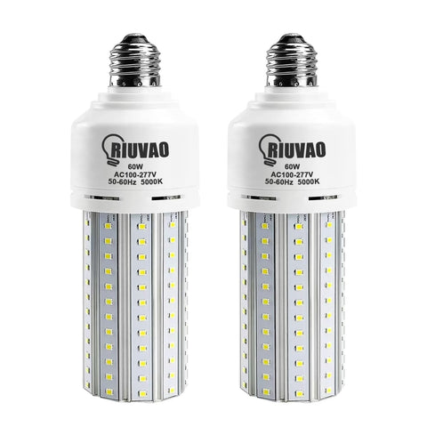 RIUVAO 2-pack LED corn bulbs in packaging for easy upgrade